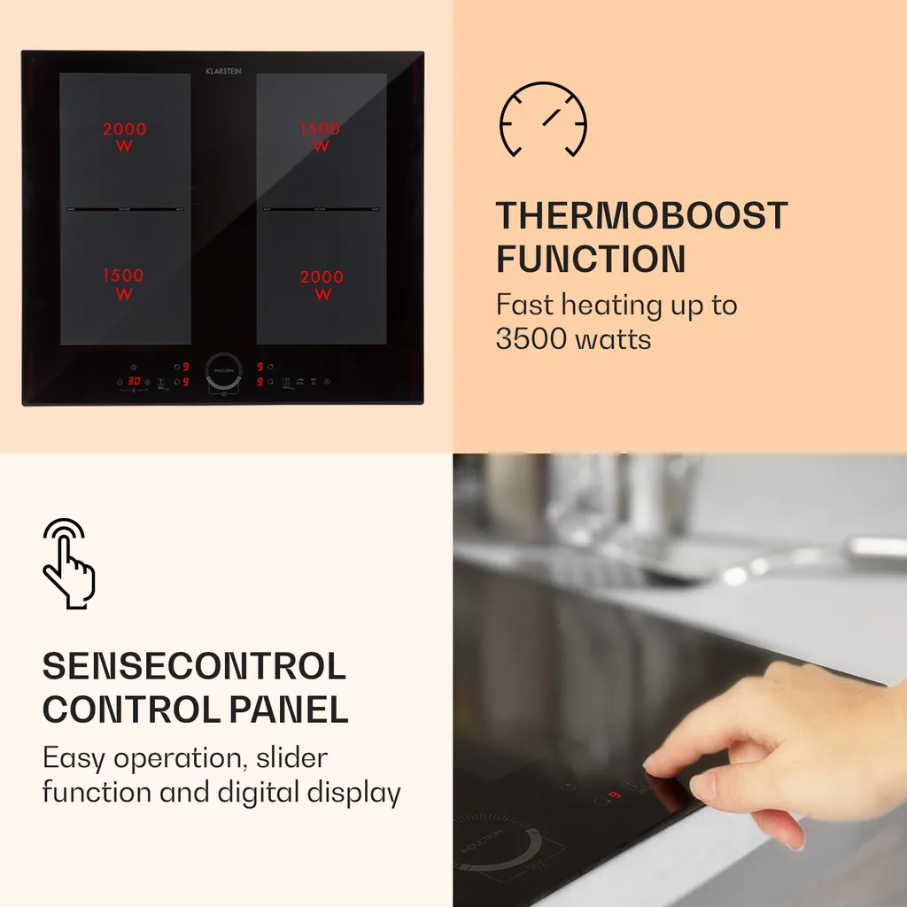 Delicatessa 60 Einbaukochfeld Induktion 4 Zonen 7000W Glaskeramik 5 Delicatessa 60 Einbaukochfeld Induktion 4 Zonen 7000W Glaskeramik – Bild 3