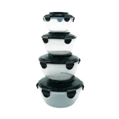 PLENTYFY Vorratsdosen 8 Teilig - Vorratsdosen Set Rund Mit Deckel Vorratsbehälter - Schwarz Luftdicht & Auslaufsicher Vorratsgläser Set Salatschüssel Mit Tragegriff -Kaufland Verkäufe 75d8e9cc5058bcb6ce62ce1a05bfe350