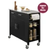SoBuy FKW108-SCH Design Küchenwagen Mit Edelstahlplatte Kücheninsel Küchenschrank Rollwagen Sideboard Servierwagen Schwarz BHT Ca.: 107x94x46cm 2 SoBuy FKW108-SCH Design Küchenwagen Mit Edelstahlplatte Kücheninsel Küchenschrank Rollwagen Sideboard Servierwagen Schwarz BHT Ca.: 107x94x46cm -Kaufland Verkäufe 760483b797f98be4cd98b0aa77845e11