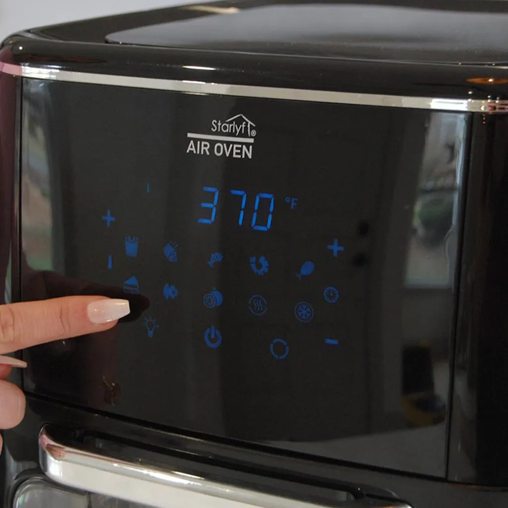 Starlyf® Air Oven XXL – 12 Liter Heißluftfriteuse Mit 10 Programmen Und Rotisserie-Funktion, Drehspieß, LED Display Mit Touch Screen, 1700 Watt , Ohne ÖL - Airfryer, Heißluft, Fritteuse, Heißluftofen, Backofen, Dehydrator, Grill 5 Starlyf® Air Oven XXL – 12 Liter Heißluftfriteuse Mit 10 Programmen Und Rotisserie-Funktion, Drehspieß, LED Display Mit Touch Screen, 1700 Watt , Ohne ÖL - Airfryer, Heißluft, Fritteuse, Heißluftofen, Backofen, Dehydrator, Grill – Bild 3