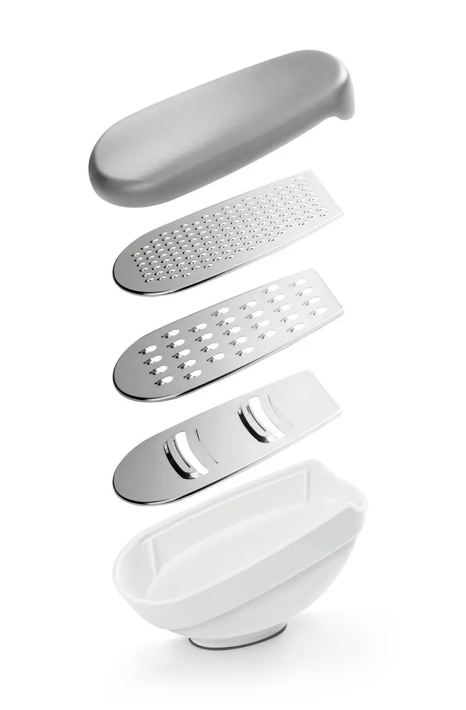Universalreibe Mit Behälter & Deckel Käsereibe Handreibe Käsehobel 3 In 1 Reibe, Menge:1 6 Universalreibe Mit Behälter & Deckel Käsereibe Handreibe Käsehobel 3 In 1 Reibe, Menge:1 – Bild 4