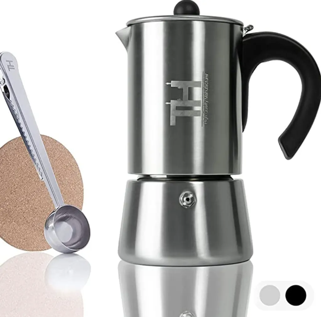 Thiru Espressokocher Induktion L Premium Mokkakanne Aus Edelstahl Inkl. Toolset (Silber, 4 Tassen (200ml)) 3 Thiru Espressokocher Induktion L Premium Mokkakanne Aus Edelstahl Inkl. Toolset (Silber, 4 Tassen (200ml))
