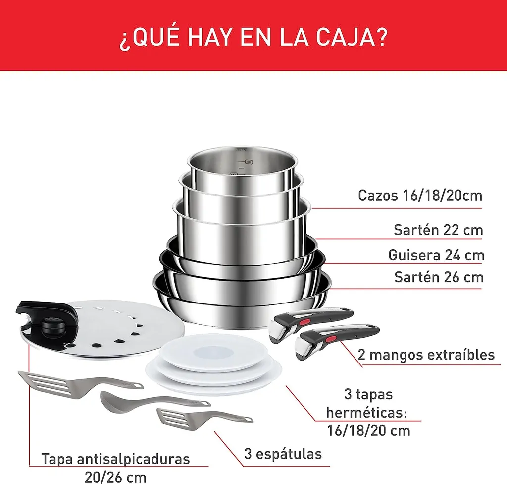 Tefal Topfset INGENIO Emotion Kochgeschirr, 22 Tlg, Topfset & Pfannenset, Wok, Pfanne , Edelstahl 18/10, Töpfe Und Pfannen Set, Kochtopf Kochtöpfe Für Induktionsherd Geeignet, Mit Deckel Abnehmbarer Griff 4 Tefal Topfset INGENIO Emotion Kochgeschirr, 22 Tlg, Topfset & Pfannenset, Wok, Pfanne , Edelstahl 18/10, Töpfe Und Pfannen Set, Kochtopf Kochtöpfe Für Induktionsherd Geeignet, Mit Deckel Abnehmbarer Griff – Bild 2