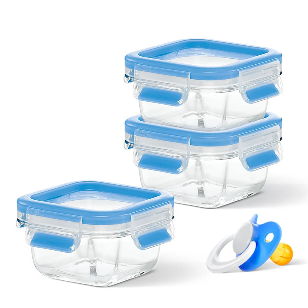 EMSA Clip & Close Glas, Set, Quadratisch, 0,2 L, Blau, Transparent, Polypropylen (PP), Thermoplastisches Elastomer (TPE), Deutschland 5 EMSA Clip & Close Glas, Set, Quadratisch, 0,2 L, Blau, Transparent, Polypropylen (PP), Thermoplastisches Elastomer (TPE), Deutschland – Bild 3