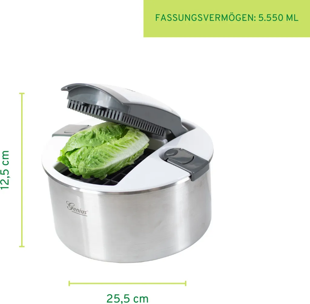 Genius Nicer Dicer Family | Deluxe-Set 13-tlg. | Gemüseschneider | Salatschleuder 8 Genius Nicer Dicer Family | Deluxe-Set 13-tlg. | Gemüseschneider | Salatschleuder – Bild 6