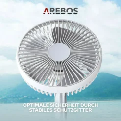 AREBOS USB-Tischventilator Mit Timer, Wiederaufladbarer 2500 MAh – Akku, 45° Neigbar, Ventilator Mit 3 Geschwindigkeitsstufen, Inkl. USB-Kabel -Kaufland Verkäufe 790055a89c3b1250772893785b2cb964
