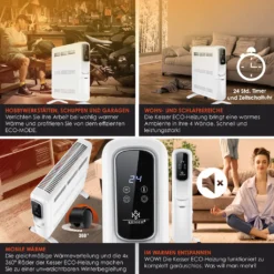 KESSER® Konvektor Elektrische Heizung ECO 2500W Heizkörper Elektroheizung Standheizung Energiesparend Display WiFi App & Fernbedienung Touchscreen - Mobil Radiator 24h Timer Thermostat, Farbe:Weiß 23 KESSER® Konvektor Elektrische Heizung ECO 2500W Heizkörper Elektroheizung Standheizung Energiesparend Display WiFi App & Fernbedienung Touchscreen - Mobil Radiator 24h Timer Thermostat, Farbe:Weiß -Kaufland Verkäufe 7903aa61b882b21ea239a6b2b7eb96e8