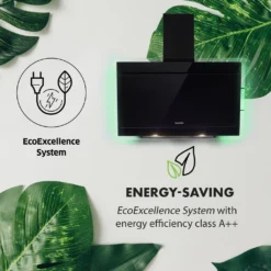 Klarstein Mirage 60 Dunstabzugshaube Kopffreihaube Wandabzugshaube , 60 Cm , Abluftleistung: 550 M³/h , ClearTouch Control: Seitlich Integrierte Touch-Steuerung , Eco Excellence: Energieeffizienzklasse A++ , Balanced Light Concept Mit 9 Verschiedenen RGB-Farben Als Ambientelicht , Kann Auf Umluftbetrieb Umgerüstet Werden , Zuschaltbare Beleuchtung , Schwarz -Kaufland Verkäufe 7910e18f22efaf7ce1ef512229e36d9f