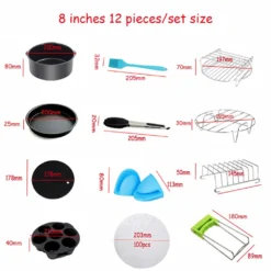 8 Zoll 12-teiliges Zubehör Heißluftfritteuse Friteuse Luftfritteuse Heißluftofen Backblech -Kaufland Verkäufe 7984128d742b4907b856512acade2063