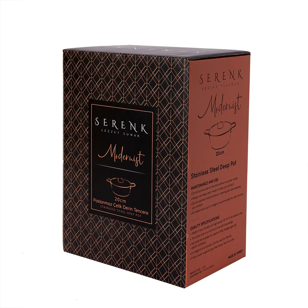 Serenk Modernist Collection Kochtopf, Schmortopf, Edelstahltopf, Universaltopf, Für Alle Herdarten, Auch Induktion, Unbeschichtet, Silber, Ø 20 Cm - 2,5 Liter 7 Serenk Modernist Collection Kochtopf, Schmortopf, Edelstahltopf, Universaltopf, Für Alle Herdarten, Auch Induktion, Unbeschichtet, Silber, Ø 20 Cm - 2,5 Liter – Bild 5