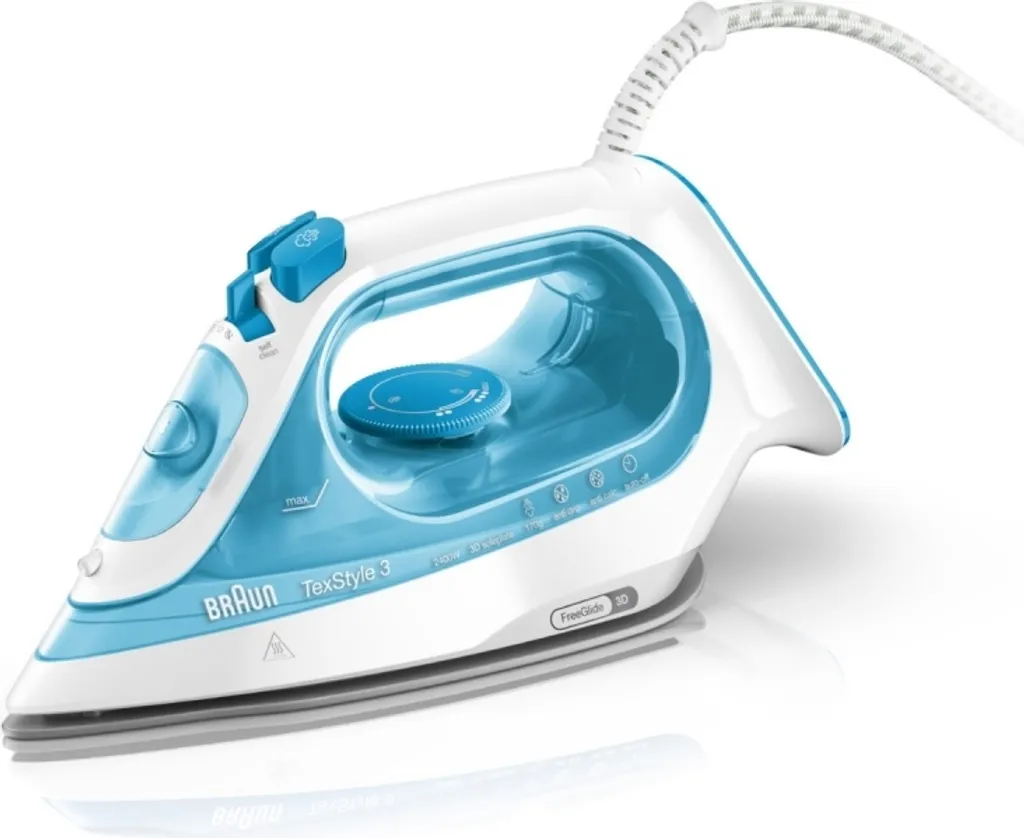 Braun SI 3053 BL TexStyle 3 Dampfbügeleisen Weiß/blau 3 Braun SI 3053 BL TexStyle 3 Dampfbügeleisen Weiß/blau