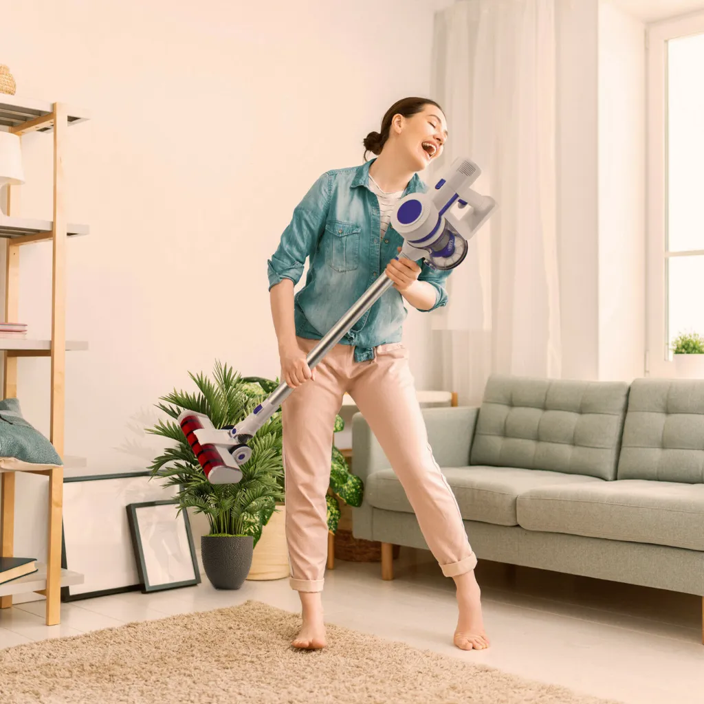 AREBOS Akku Staubsauger, 2-in-1 Hand- Und Bodenstaubsauger, 2 Leistungsstarke Saugmodi, Beutellos, Kabellos Bis Zu 55 Minuten, Mit Wandladestation, Weiß 4 AREBOS Akku Staubsauger, 2-in-1 Hand- Und Bodenstaubsauger, 2 Leistungsstarke Saugmodi, Beutellos, Kabellos Bis Zu 55 Minuten, Mit Wandladestation, Weiß – Bild 2