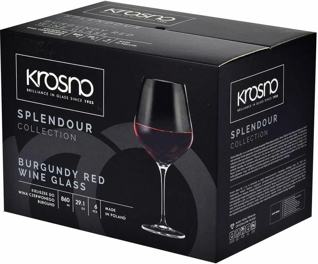 KROSNO Splendour Große Burgunder Rot-Weingläser, 6er-Set, 860 Ml 13 KROSNO Splendour Große Burgunder Rot-Weingläser, 6er-Set, 860 Ml – Bild 11