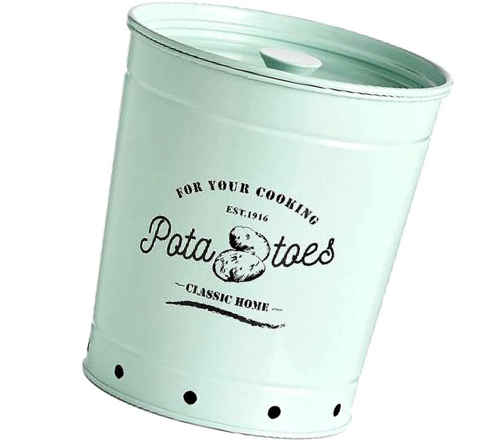 Zeller Present Vorratsdose Kartoffel Metall Ø16cm, Mint 4 Zeller Present Vorratsdose Kartoffel Metall Ø16cm, Mint – Bild 2