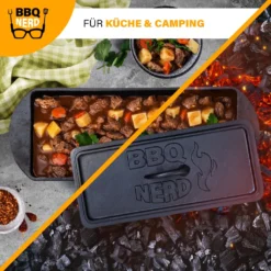 BBQ-Nerd© Kleine Brotbackform 3 L - Gusseisen Kastenform Mit Deckel - Backform Für Ofen, Grill, Feuer - Brottopf Dutch Oven Für Hackbraten Fleischkäse Brot -Kaufland Verkäufe 7bc68aead8c63848b00b616f5400ff74