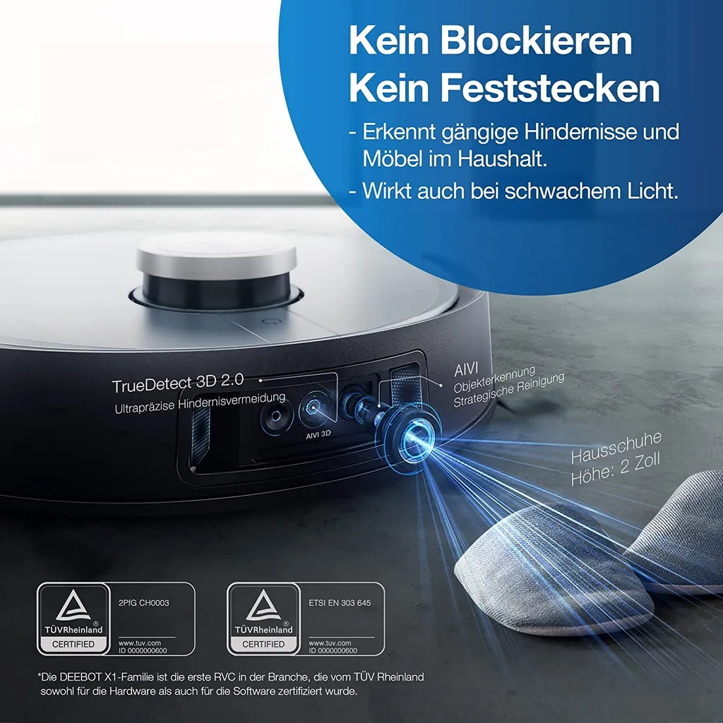 Ecovacs Deebot X1 Omni Saugroboter Wischfunktion Kamera 4 Reinigungsstufen 0,4 L 15 Ecovacs Deebot X1 Omni Saugroboter Wischfunktion Kamera 4 Reinigungsstufen 0,4 L – Bild 13
