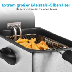 MEDION MD 18084 Fritteuse (2.000 Watt, 3L Ölbehälter, Hochwertiges Edelstahlgehäuse, Temperatureinstellung Bis 190° C) Silber -Kaufland Verkäufe 7c4ed56e62ead9116b457521115dbbaf
