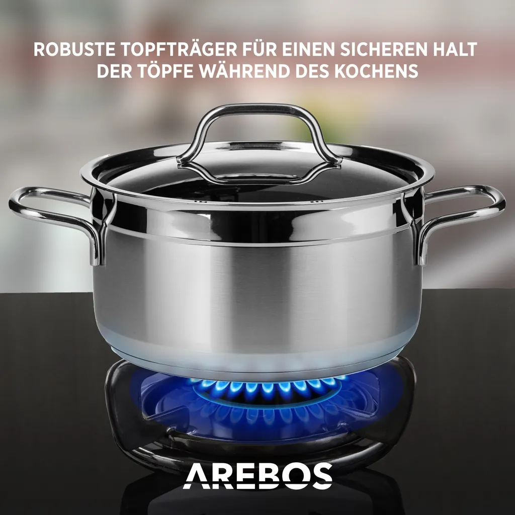 AREBOS Gaskochfeld 5 Flammen, Glaskeramik, Inkl. Topfträger & Zündsicherung, Autark, Geeignet Für Erdgas Oder Propangas, Gasherd, Gaskocher 8 AREBOS Gaskochfeld 5 Flammen, Glaskeramik, Inkl. Topfträger & Zündsicherung, Autark, Geeignet Für Erdgas Oder Propangas, Gasherd, Gaskocher – Bild 6