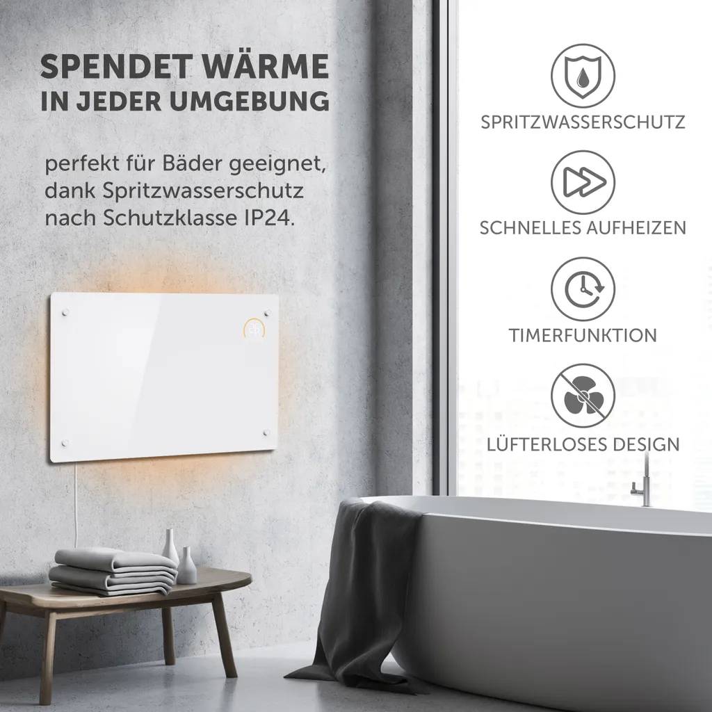 Johannson Elektroheizung Mit Thermostat Aurora | Heizstrahler Innenraum | Heizung Elektrisch Energiesparend | Elektroheizkörper | Konvektor Heizung 2000W | Elektrische Heizung | Leiser Als Heizlüfter - Weiß 5 Johannson Elektroheizung Mit Thermostat Aurora | Heizstrahler Innenraum | Heizung Elektrisch Energiesparend | Elektroheizkörper | Konvektor Heizung 2000W | Elektrische Heizung | Leiser Als Heizlüfter - Weiß – Bild 3