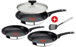 Tefal E43510 Jamie Oliver Pfannenset 5 Tlg 20,26,28cm Edelstahl Pfannen Bratpfannen Mit Deckel Pfanne Teflon Induktion Induktionsgeeignet Ofenfest Antihaftbeschichtet -Kaufland Verkäufe 7e991d5a937c050df4ba458186156a14