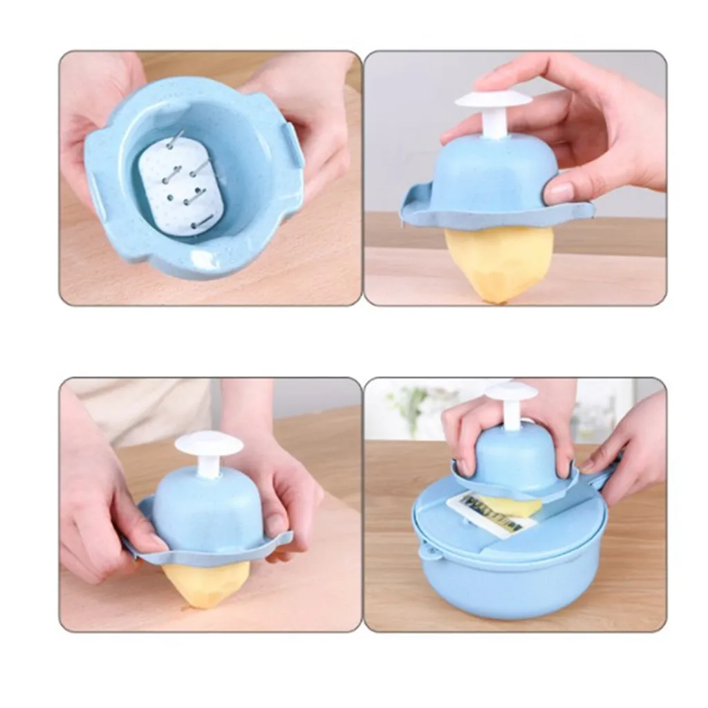 11 In 1 Küchenzubehör Mandolinenhobel Gemüsehobel Kartoffelschäler Karotte Zwiebelreibe Mit Sieb Gemüseschneider(BLAU) 6 11 In 1 Küchenzubehör Mandolinenhobel Gemüsehobel Kartoffelschäler Karotte Zwiebelreibe Mit Sieb Gemüseschneider(BLAU) – Bild 4