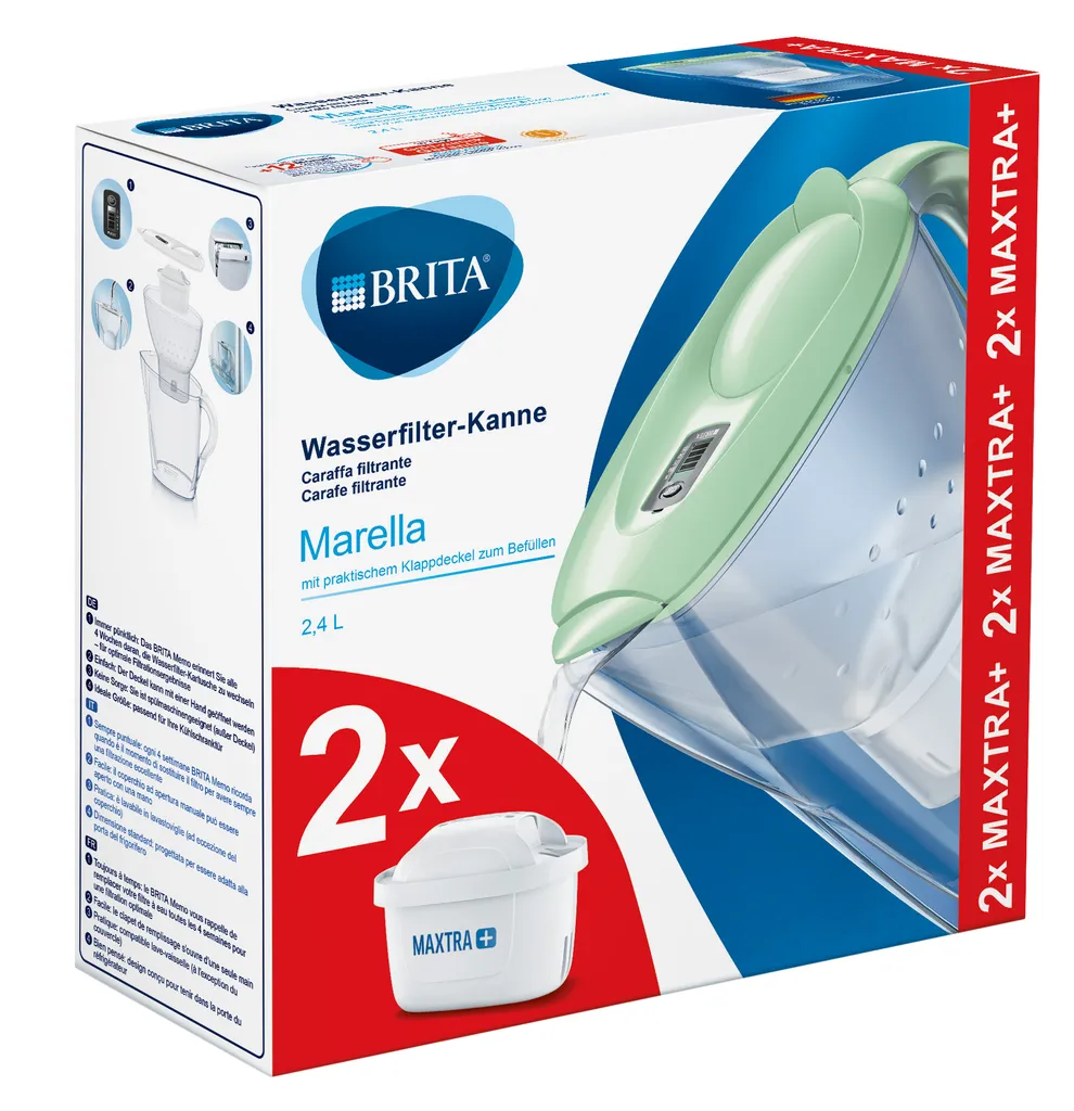 Brita Wasserfilter-Kanne Marella Hellgrün Inkl. 2 MAXTRA+ 4 Brita Wasserfilter-Kanne Marella Hellgrün Inkl. 2 MAXTRA+ – Bild 2