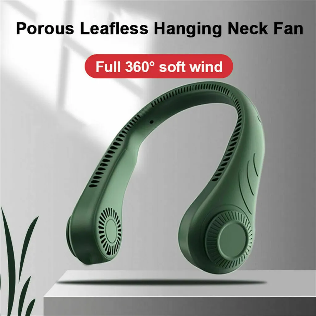 Tragbarer Mini Fan Nackenbügel Klingenloser Hängender Halsventilator Lazy Neck Hanging Cooler USB Wiederaufladbar USB, Grün 10 Tragbarer Mini Fan Nackenbügel Klingenloser Hängender Halsventilator Lazy Neck Hanging Cooler USB Wiederaufladbar USB, Grün – Bild 8
