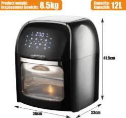 Jago® XXXL 8in1 Heißluftfritteuse 12L + 10 Zubehör - 1800W, LED Display Mit Touch Screen, 8 Programme / Timer, Ohne ÖL - Airfryer, Heißluft, Fritteuse, Heißluftofen, Backofen, Dehydrator, Grill 28 Jago® XXXL 8in1 Heißluftfritteuse 12L + 10 Zubehör - 1800W, LED Display Mit Touch Screen, 8 Programme / Timer, Ohne ÖL - Airfryer, Heißluft, Fritteuse, Heißluftofen, Backofen, Dehydrator, Grill -Kaufland Verkäufe 8048aa4aa5afe20ad42dee845c74fcaa