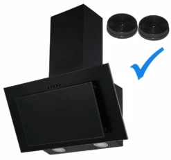 Umluftset KH-MSH-60B Dunstabzugshaube Schwarz 60cm Schräghaube Umluft