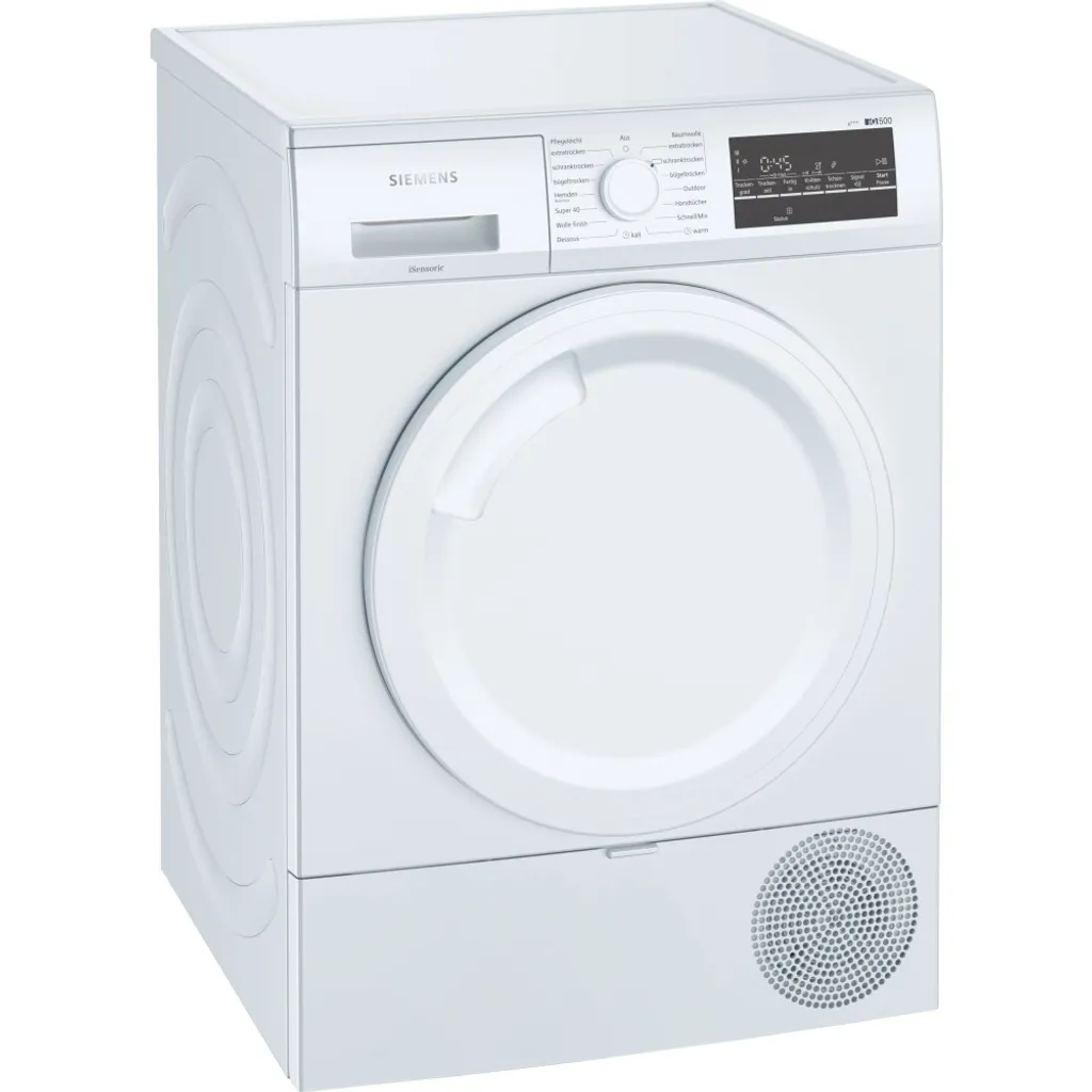Siemens IQ500 WT45R4A1, Freistehend, Frontlader, Hitzepumpe, Weiß, Tasten, Drehregler, Rechts 3 Siemens IQ500 WT45R4A1, Freistehend, Frontlader, Hitzepumpe, Weiß, Tasten, Drehregler, Rechts