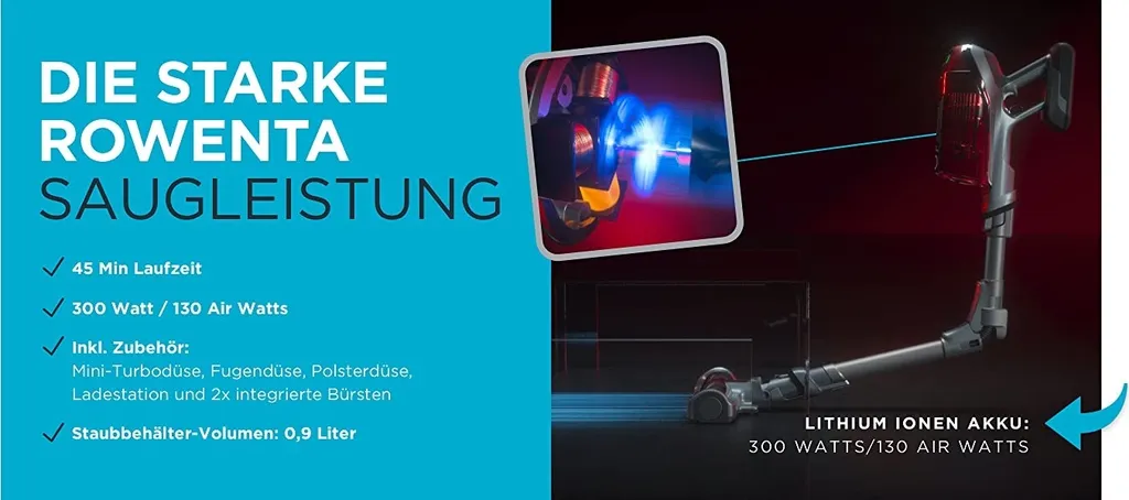 Rowenta X-Force Flex 11.60, Beutellos, Grau, Rot, Trocken, 82 DB, Akku, Lithium-Ion (Li-Ion) 13 Rowenta X-Force Flex 11.60, Beutellos, Grau, Rot, Trocken, 82 DB, Akku, Lithium-Ion (Li-Ion) – Bild 11