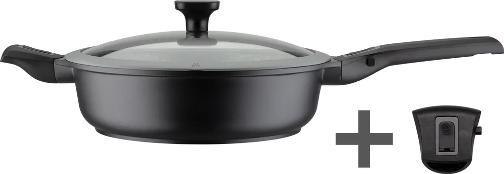 GSW Schmorpfanne Easy Click 28 Cm Mit Glasdeckel 5-tlg., 167833, Aluminium, Ca. 4,0 L 4 GSW Schmorpfanne Easy Click 28 Cm Mit Glasdeckel 5-tlg., 167833, Aluminium, Ca. 4,0 L – Bild 2