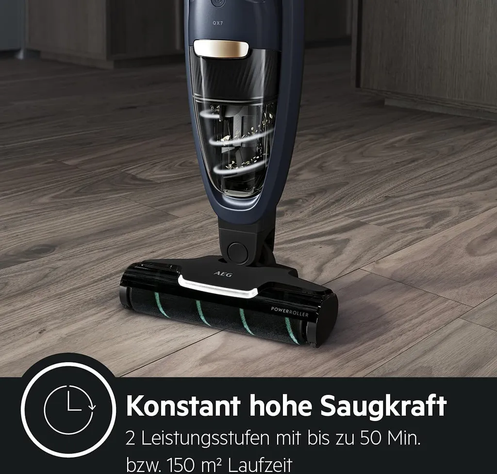 AEG QX7-1-P5IB 2in1 Akku-Staubsauger (Schlanke Bauform, Power-Softrolle, Besonders Effektiv Auf Hartböden, Bis Zu 50 Min Laufzeit, 21,6 Volt, Inkl. Zubehör 7 AEG QX7-1-P5IB 2in1 Akku-Staubsauger (Schlanke Bauform, Power-Softrolle, Besonders Effektiv Auf Hartböden, Bis Zu 50 Min Laufzeit, 21,6 Volt, Inkl. Zubehör – Bild 5