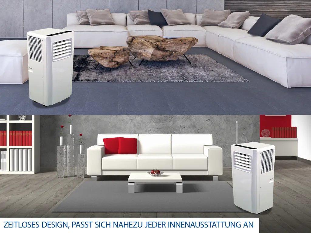 JUNG AIR TV05 Mobiles Klimagerät Mit Fernbedienung + Abluft-Schlauch - 3,2 KW/11000 BTU - STROMSPAREND, GERÄUSCHARM -100m³ Raum Kühlung, Klimaanlage Mobil Leise, Weiß 7 JUNG AIR TV05 Mobiles Klimagerät Mit Fernbedienung + Abluft-Schlauch - 3,2 KW/11000 BTU - STROMSPAREND, GERÄUSCHARM -100m³ Raum Kühlung, Klimaanlage Mobil Leise, Weiß – Bild 5