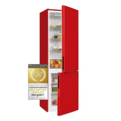 Exquisit Kühl-Gefrierkombination KGC260-75-LF-E-050E Rot | 262 L Nutzinhalt | Rot