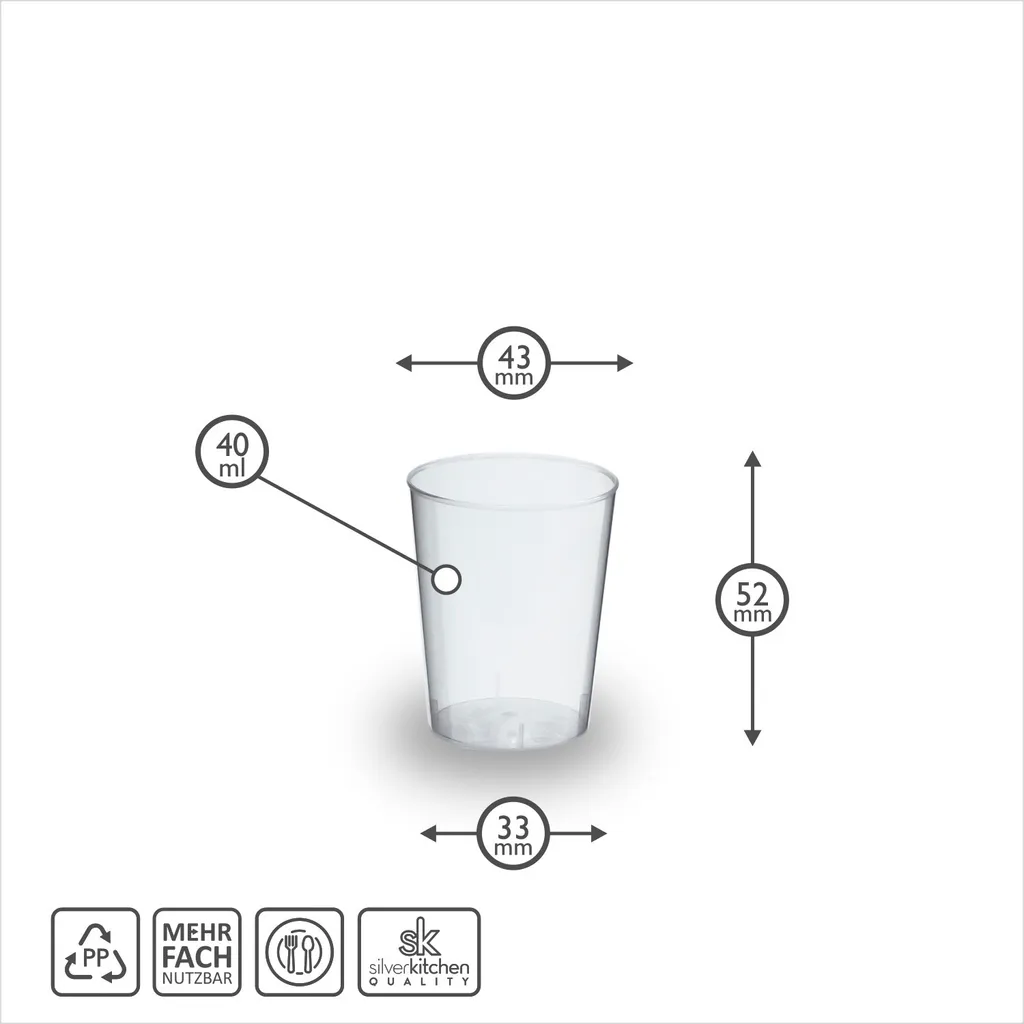 100 Schnapsgläser Aus Plastik, 4 Cl, Transparent, Mehrweg Shot Becher 7 100 Schnapsgläser Aus Plastik, 4 Cl, Transparent, Mehrweg Shot Becher – Bild 5