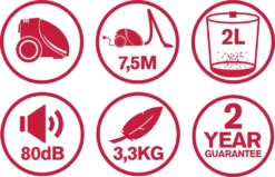 Dirt Devil Staubsauger Mit Beutel DD2001 - Staubsaugerbeutel 2.0L - 800W - Mit Kombibürste Und Fugendüse - 7,5M Reichweite - 3,3KG - HEPA 10 Filter -Kaufland Verkäufe 856ce81afd5668140d0b7f7344b24359