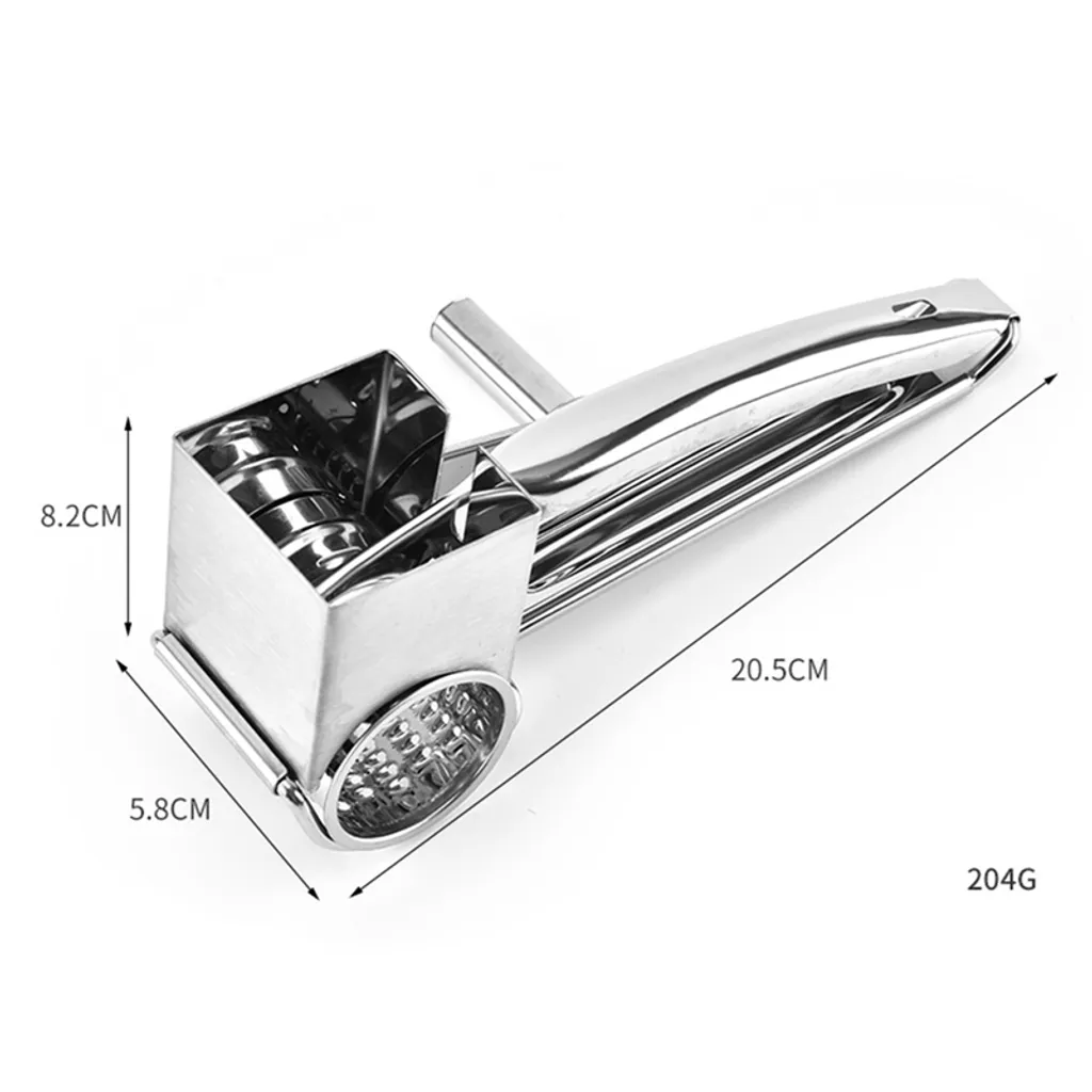 Trommelreibe Edelstahl Gemüse Käseschneider Manuelle Dreh Käsereiben Mit 3 Ersatzköpfen Kurbel 20*11*8.8cm 7 Trommelreibe Edelstahl Gemüse Käseschneider Manuelle Dreh Käsereiben Mit 3 Ersatzköpfen Kurbel 20*11*8.8cm – Bild 5
