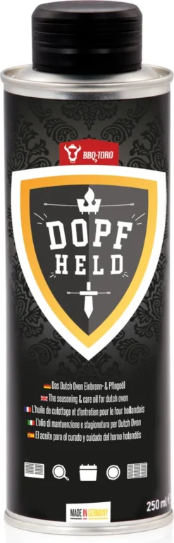 BBQ-Toro DOPFHELD - Das Dutch Oven Einbrenn- & Pflegeöl, 250 Ml