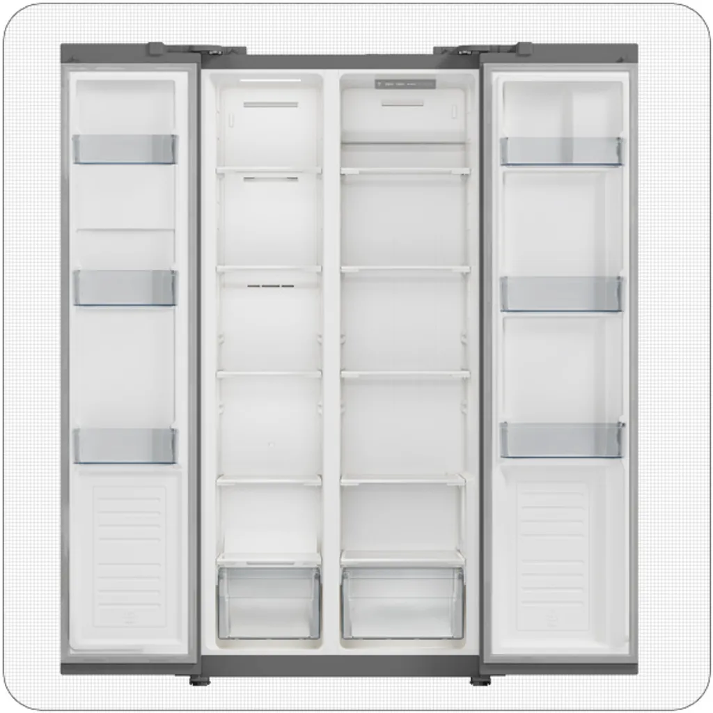 PKM Side By Side Kühl-Gefrierkombination Kühlschrank Silber SBS 440.4NF SI 7 PKM Side By Side Kühl-Gefrierkombination Kühlschrank Silber SBS 440.4NF SI – Bild 5