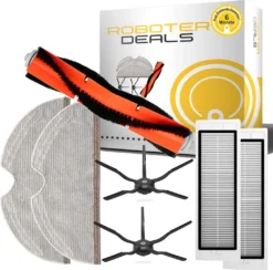 Zubehör Set Für Roborock S6, S6 MAX, S6 Pure (1x Hauptbürste, 2x Seitenbürste 5-armig, 2x Filter, 2x Pad)