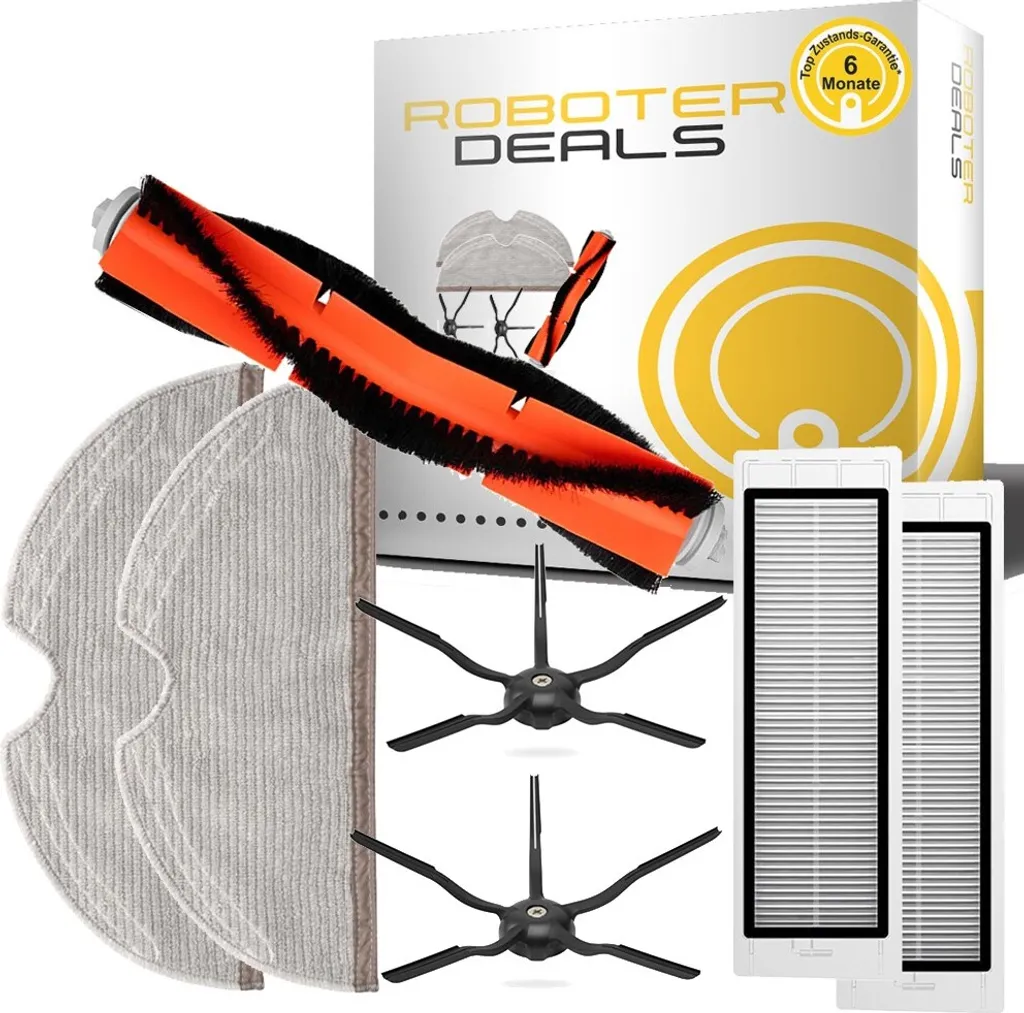 Zubehör Set Für Roborock S6, S6 MAX, S6 Pure (1x Hauptbürste, 2x Seitenbürste 5-armig, 2x Filter, 2x Pad) 3 Zubehör Set Für Roborock S6, S6 MAX, S6 Pure (1x Hauptbürste, 2x Seitenbürste 5-armig, 2x Filter, 2x Pad)