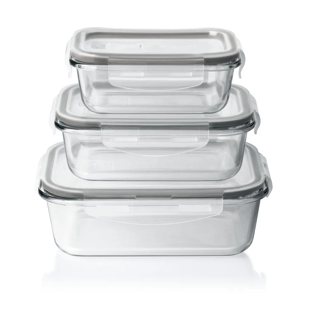 GOURMETmaxx Glas-Frischhaltedosen Klick-it Mit Mikrowellen-Ventil - 6-teilig - Grau 3 GOURMETmaxx Glas-Frischhaltedosen Klick-it Mit Mikrowellen-Ventil - 6-teilig - Grau