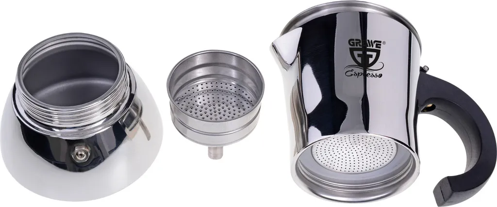 GRÄWE Espressokocher Aus Edelstahl Für 4 Tassen 4 GRÄWE Espressokocher Aus Edelstahl Für 4 Tassen – Bild 2