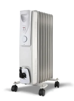 Ölradiator Elektro Heizung 1500W - 6 Rippen - Lamellen Heizkörper Radiator Öl Heizer Elektrisch