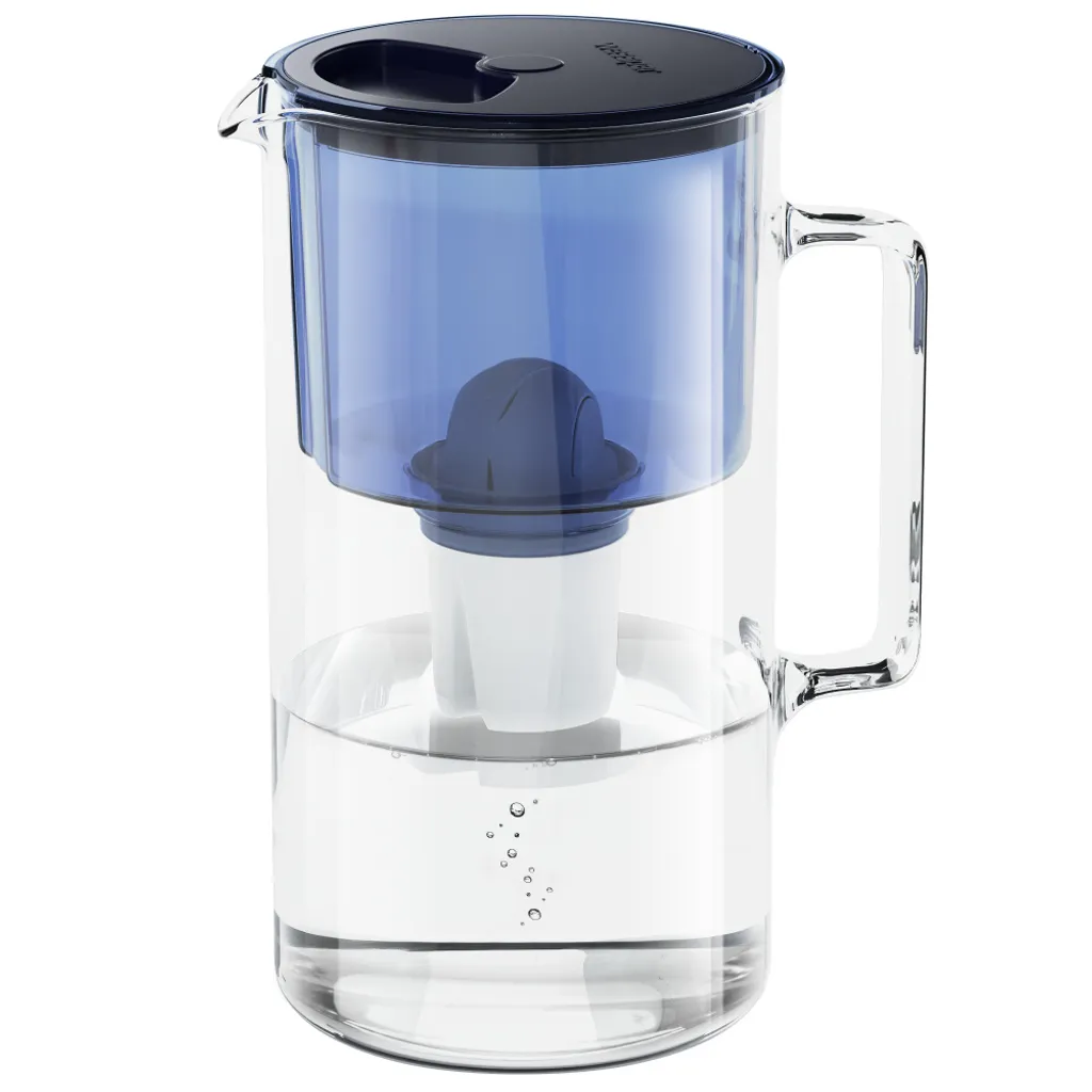 Wessper AquaClassic Set Besteht Aus: Kristalline 2,5l Glaskanne In Bleu Und 10x Filterpatronen 4 Wessper AquaClassic Set Besteht Aus: Kristalline 2,5l Glaskanne In Bleu Und 10x Filterpatronen – Bild 2