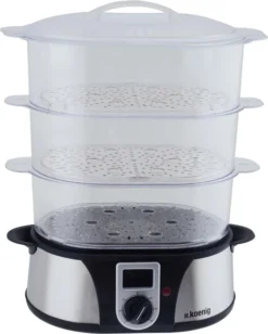 H.Koenig Elektro-Dampfgarer Ohne BPA 12 Liter, 3 Herausnehmbare Behälter, 1000 W, Timer Bis Zu 60 Minuten VAP12, Kunststoff, Metall, Single -Kaufland Verkäufe 8872d21d9d41e4273b53aaa203b48a8e