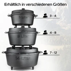 Dutch Oven 9L IRONO - Guseissen Topf - Dutch Oven Set - Feuertopf - 9 Liter - Mit Pfannendeckel, Transport- Und Schutztasche, Deckelheber Und Gebrauchsanweisung -Kaufland Verkäufe 88b0113c875eccfe39e63431cb33f1b1