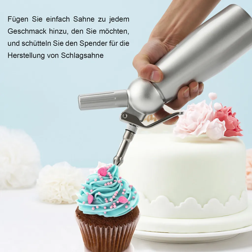 EINFEBEN Sahnespender Sahneschneider Sahnesyphon Sahnebereiter Alu Profi 0.5L Poekelnadel Duese 6 EINFEBEN Sahnespender Sahneschneider Sahnesyphon Sahnebereiter Alu Profi 0.5L Poekelnadel Duese – Bild 4