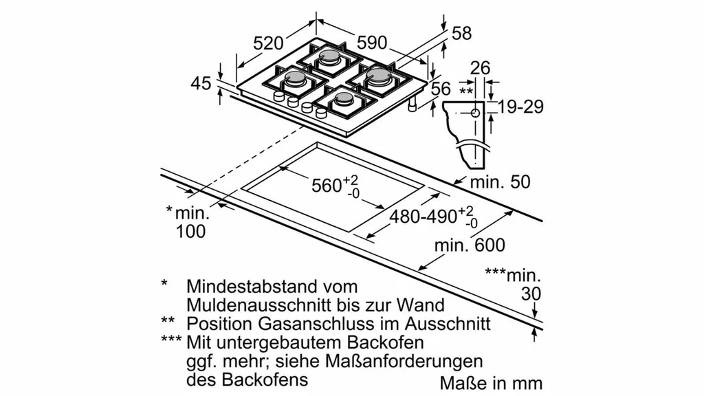 Siemens Gaskochfeld IQ500 EP6A6PB90 60cm Gas Kochfeld Autark Gehärtetes Glas - Schwarz 8 Siemens Gaskochfeld IQ500 EP6A6PB90 60cm Gas Kochfeld Autark Gehärtetes Glas - Schwarz – Bild 6